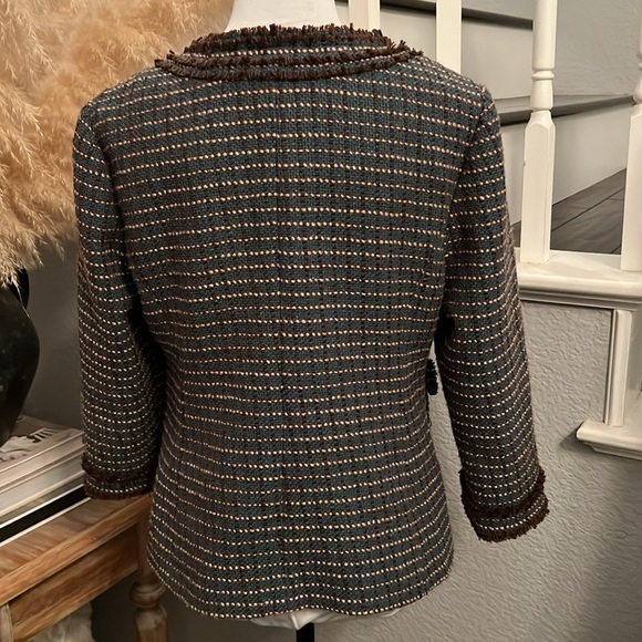 Anthropologie Tabitha Ulster Wool Tweed Lined Blazer Jacket Size 8 - Picture 7 of 8